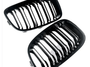 1 Series LCI Gloss Black Double Slat Front Grills F20 F21 (2015-2019)