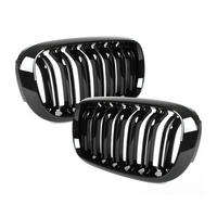 X5 & X6 Gloss Black Double Slat Front Grills F15 F16 (2014-2018)