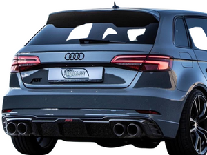 AUDI A3 8V Rear Boot Spoiler Lip Extension Gloss Black ABS Plastic