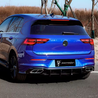 Vw Golf R Line Mk 8 Rear Blade Diffuser 2020-2024 Gloss Black